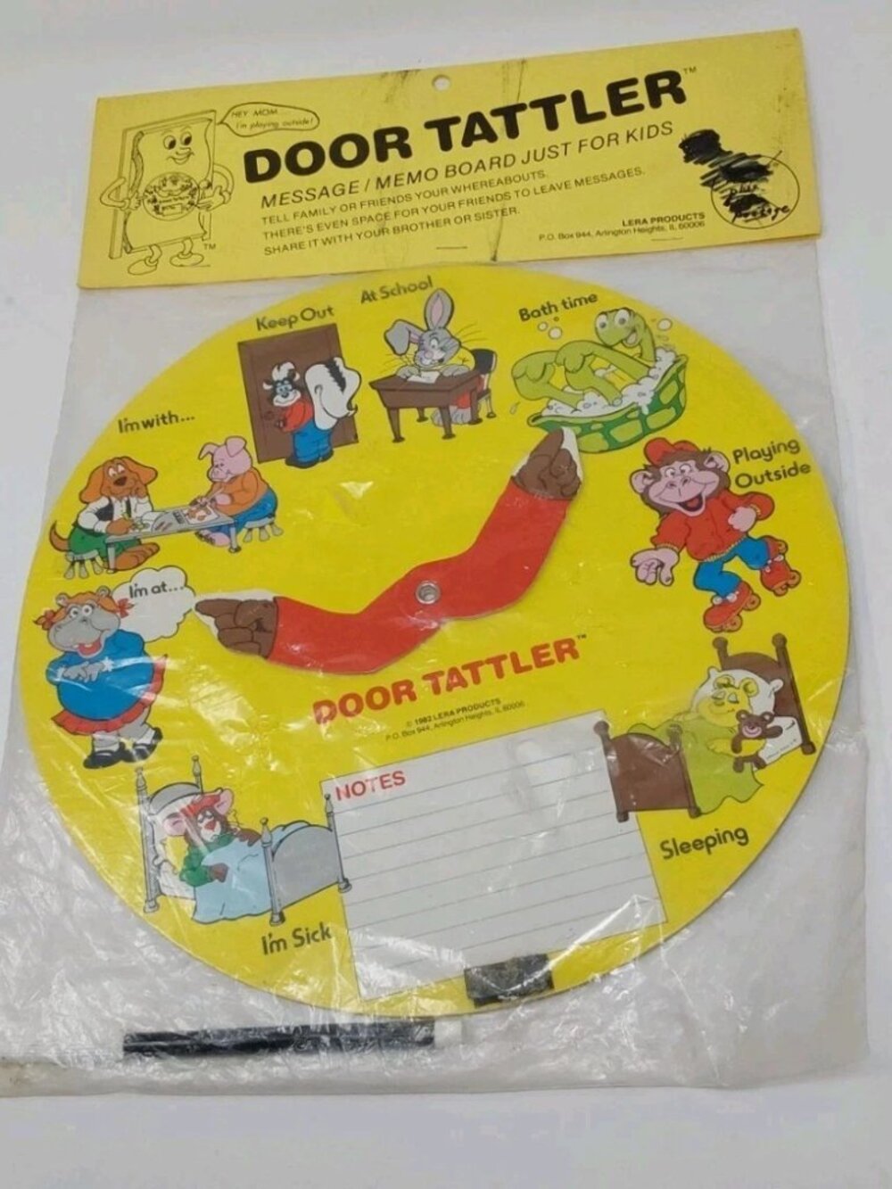 Vintage Door Tattle Message/Memo Board Just For Kids 1982 Lera Products